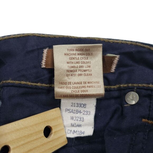 Paige Peg Skinny Jeans 27 Womens Noah Dark Wash Stretch Faded Knees Made in USA - Picture 7 of 11